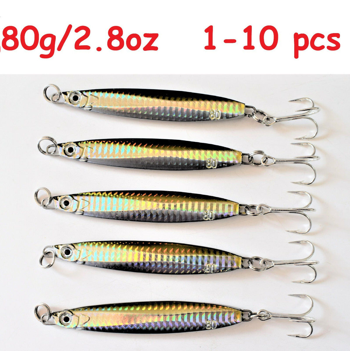 Metal Jig Colt Sniper 80g Saltwater Fishing Lures Set - Brown, Multiple Pieces
