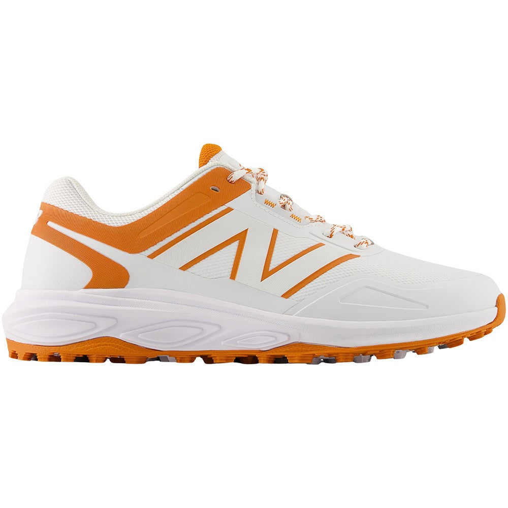 Men's Spikeless Golf Shoes White Orange Comfort Performance
