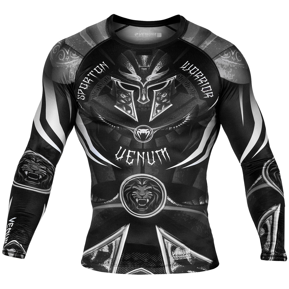 Long Sleeve MMA Rashguard for Combat Sports - Black White