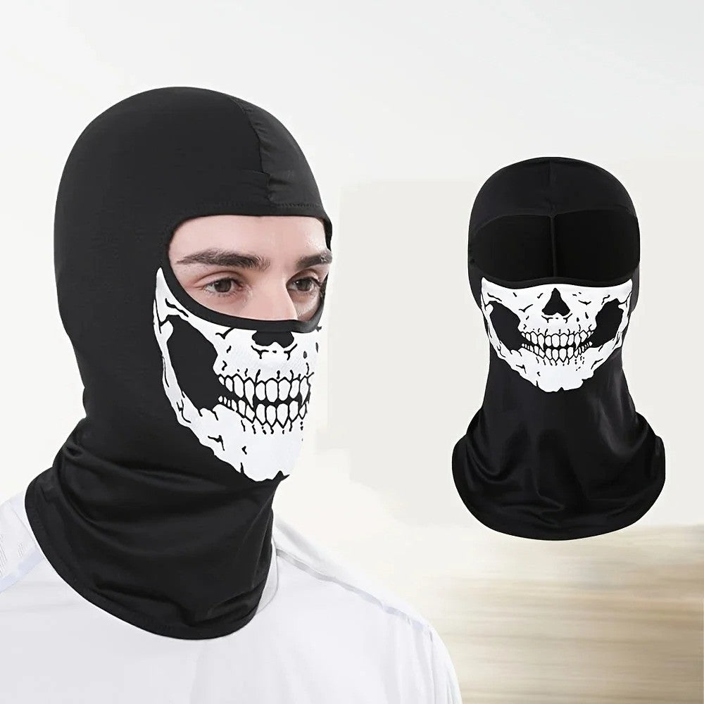 Ghost Skull Full Face Motorcycle Balaclava Mask for Halloween & Outdoor Activities