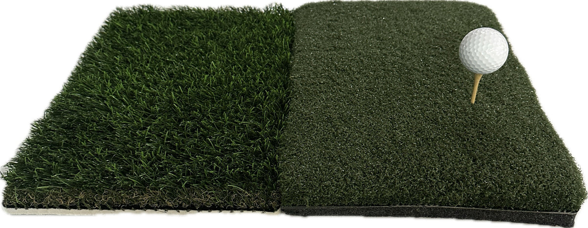 Portable Dual Turf Golf Practice Mat 15x20 Inches for Chipping & Range