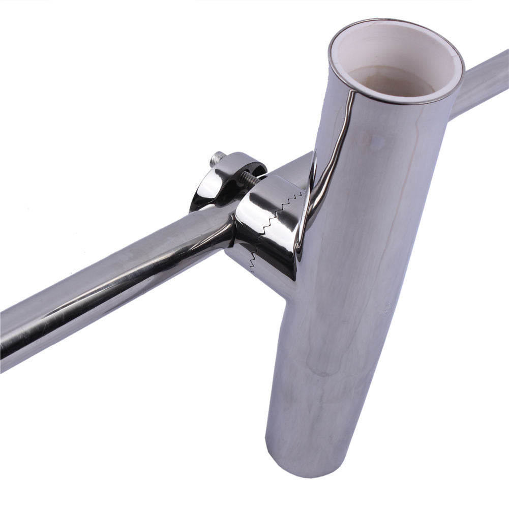 Marine Stainless Steel Boat & Yacht Clamp Fishing Rod Holder 7/8-1 Inch Rail Mount