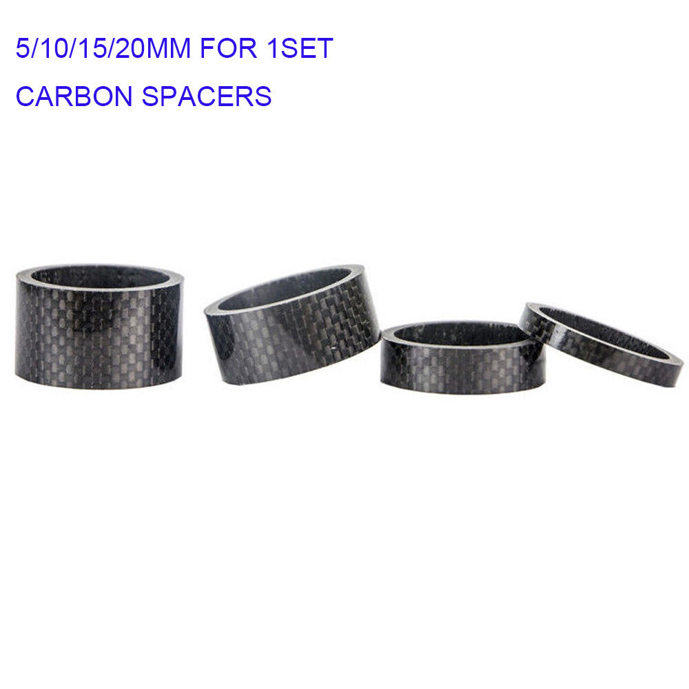 Carbon Fiber Bicycle Headset Spacers 5mm 10mm 15mm 20mm for 1-1/8" Steerer Tubes