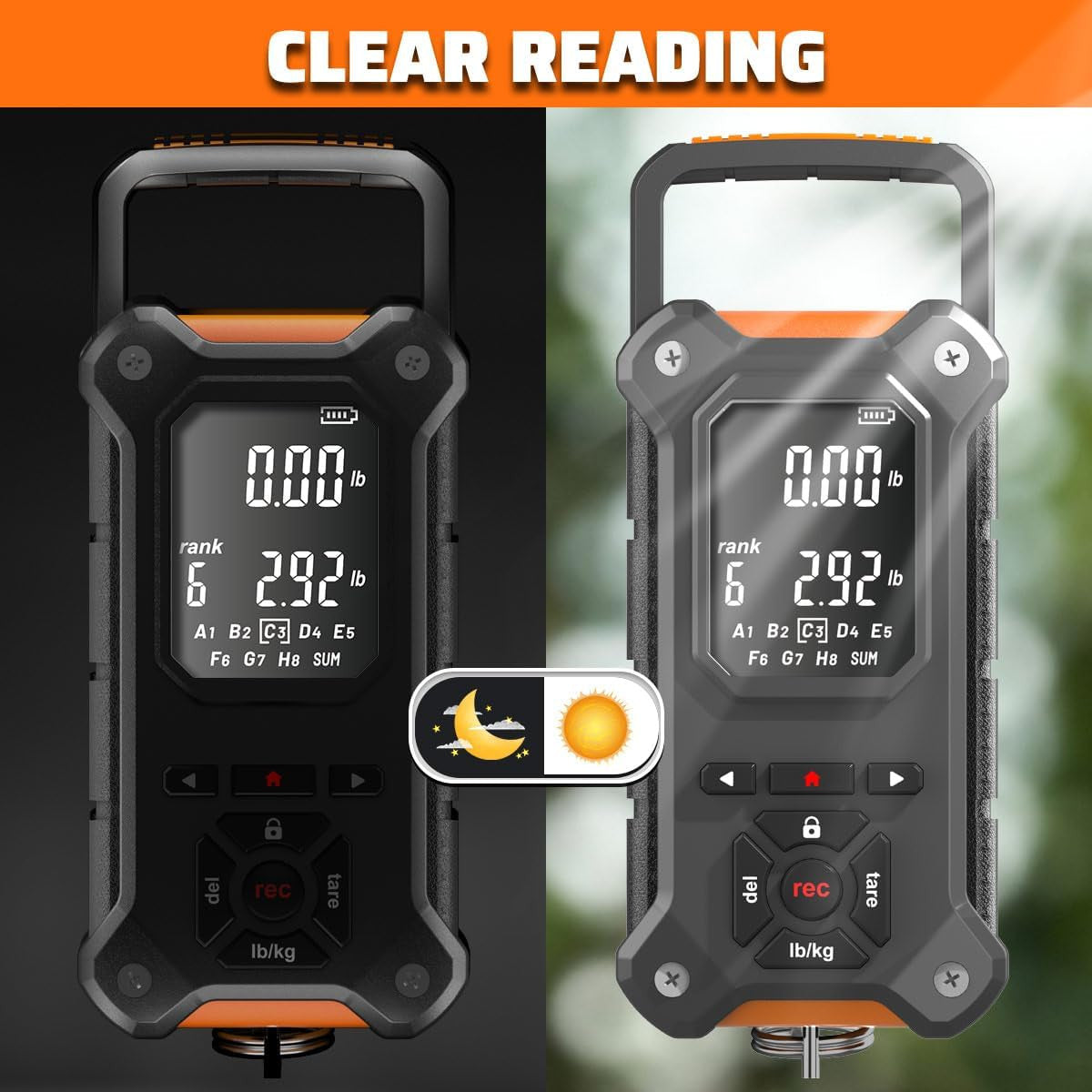 Digital Fish Scale with Lip Gripper 50 lb LCD Tournament Weighing Tool