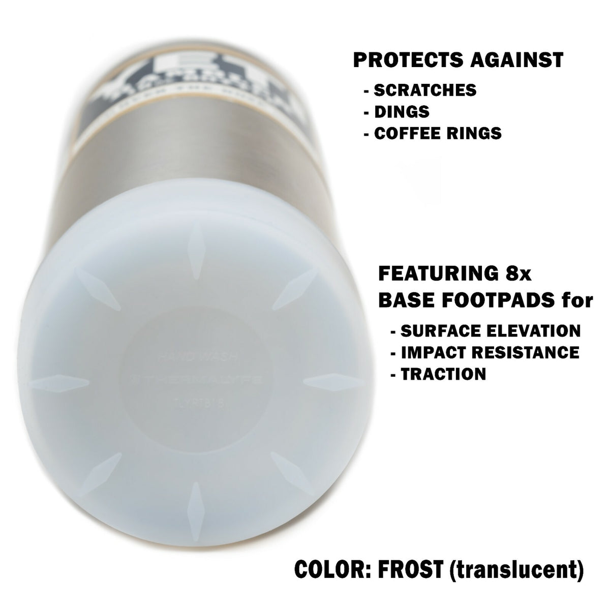 Silicone Bottle Sleeve Protector for Yeti Rambler 18oz & 12oz Bottles - Black Frost Smoke