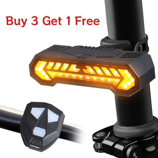 Wireless Bike Tail Light with Turn Signals and Remote Control USB Rechargeable