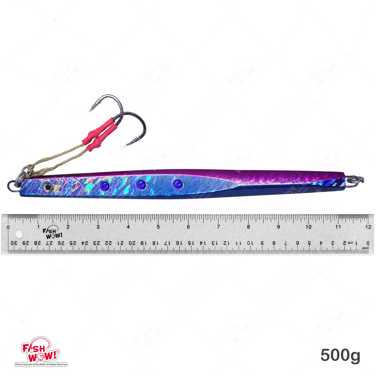 500g Blue Glow Vertical Jigging Fishing Lure Set - Deep Water Tackle
