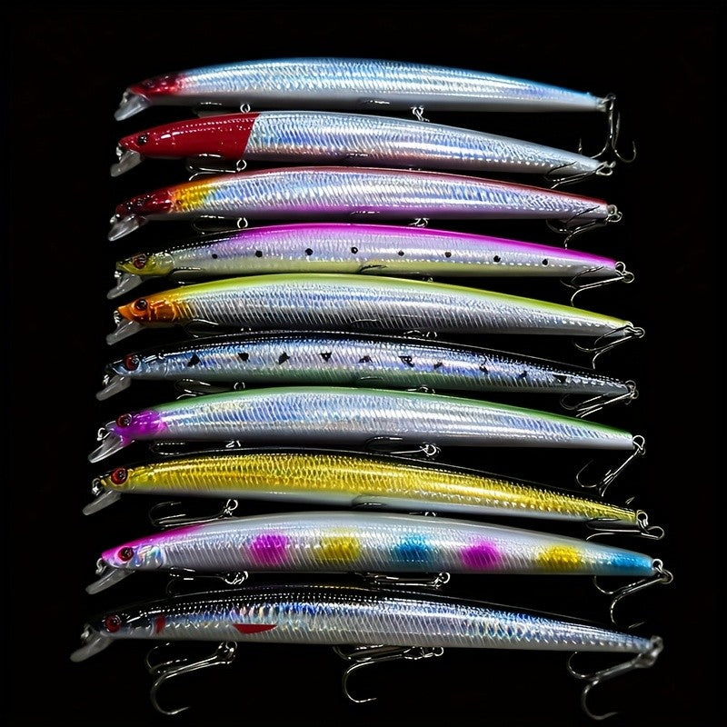 10pcs Large Minnow Sea Fishing Lures Artificial Hard Baits for Saltwater Fishing