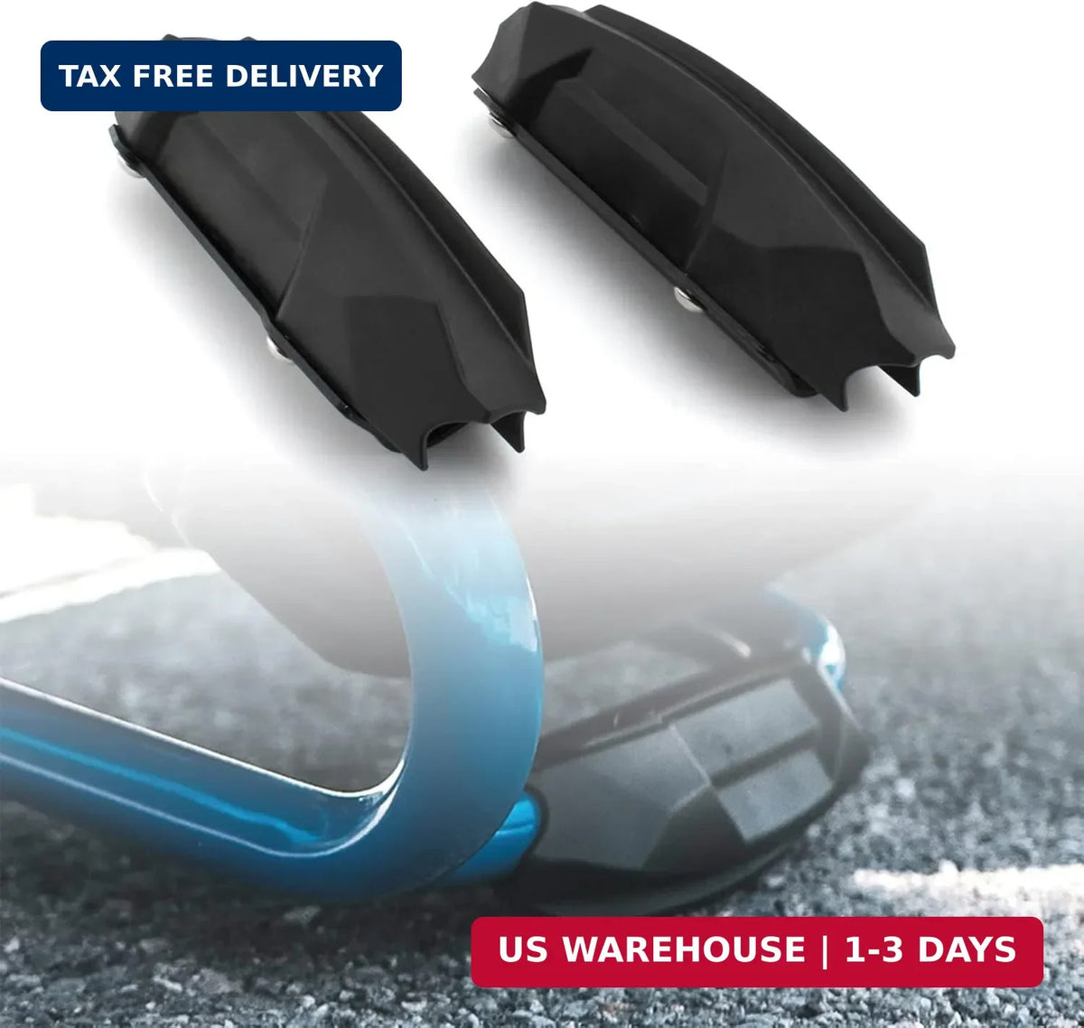 Motorcycle Engine Crash Bar Protectors Set - 25mm Rubber Bumper Guards