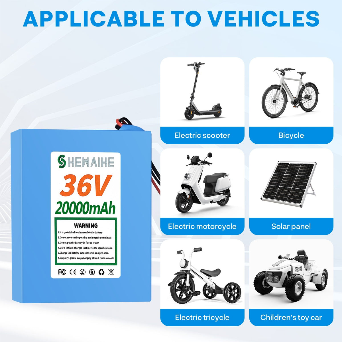 Lithium Battery for Electric Vehicles 36V/48V Multiple Capacity Options