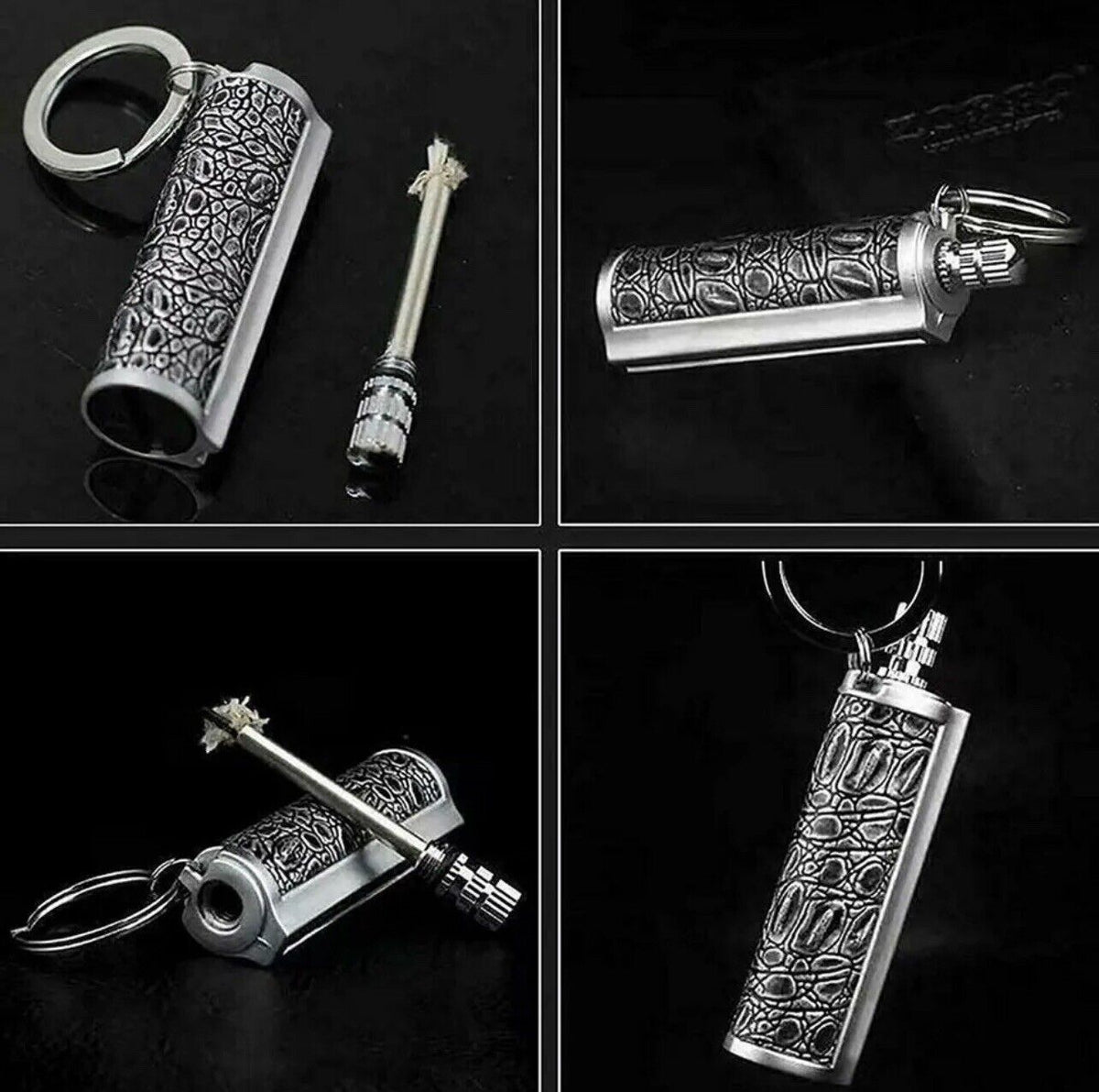 Permanent Match Keychain Lighter - Waterproof Metal Fire Starter for Camping & BBQ