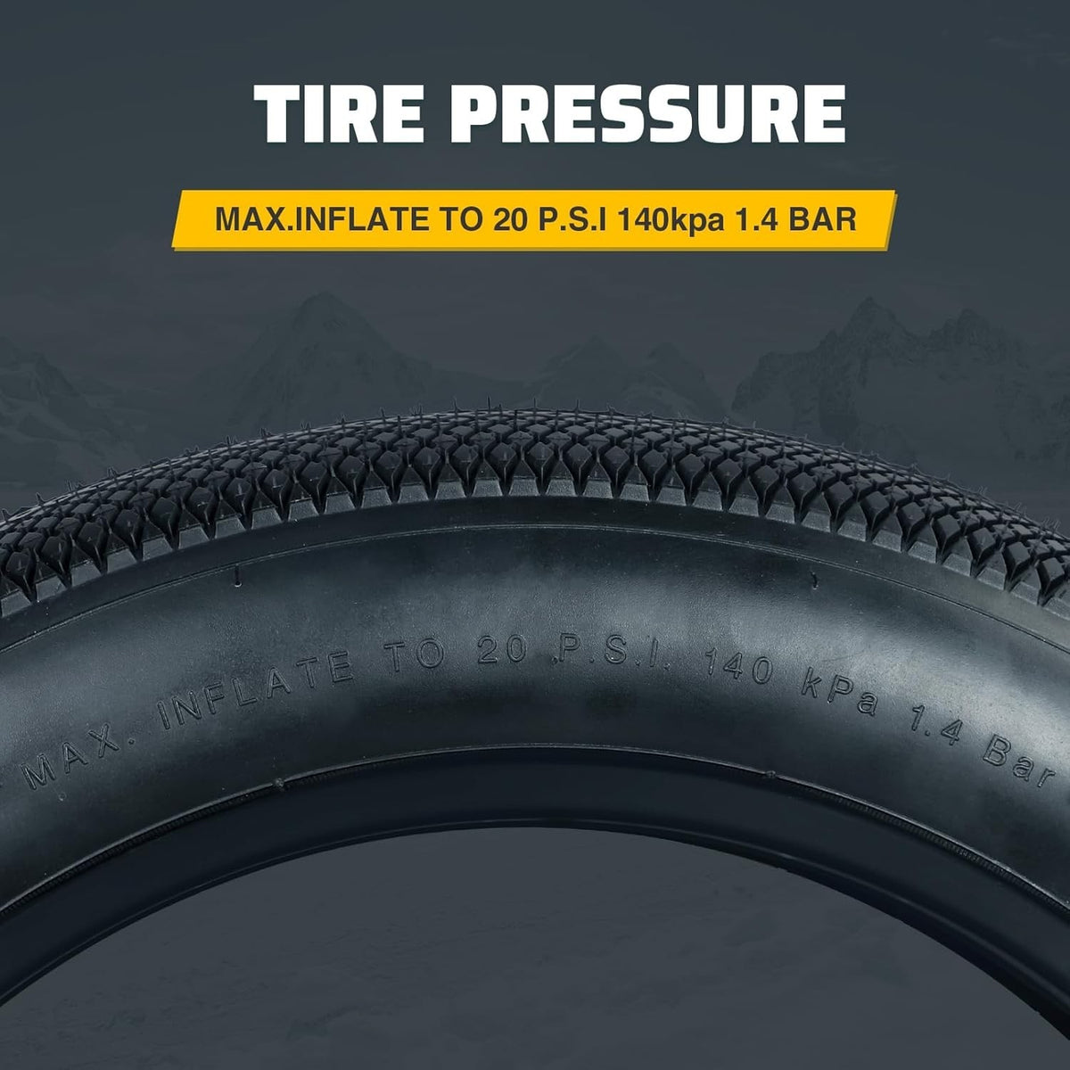 26x4.0 Fat Bike Tires - Heavy Duty E-Bike Replacement Set - Black