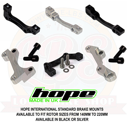 International Standard Bike Brake Adapter Mount - Black & Silver Alloy