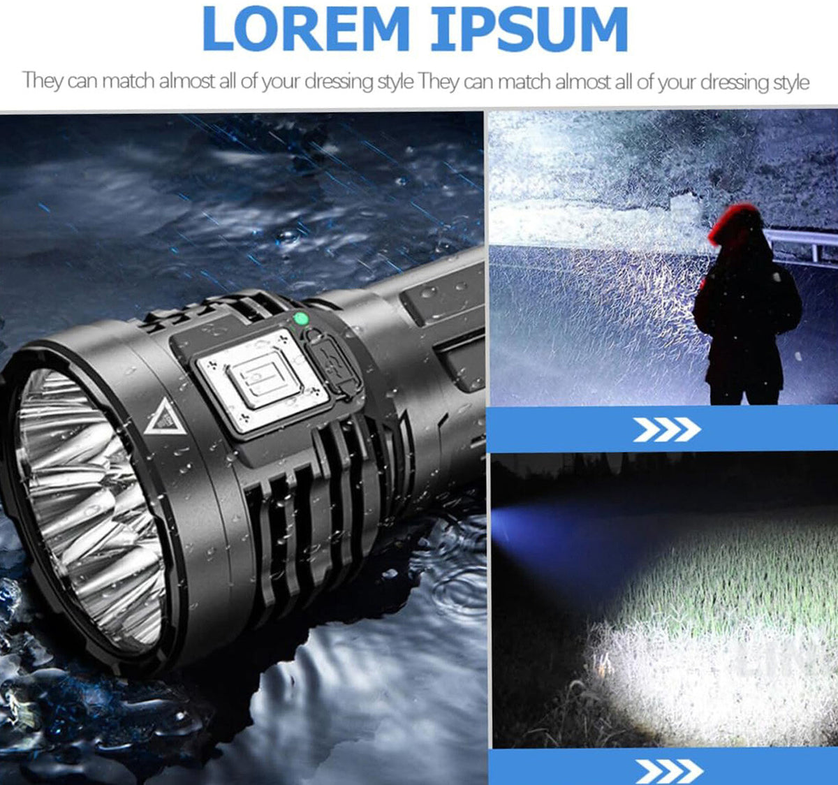 Super Bright 12000000LM LED Tactical Flashlight USB Rechargeable Outdoor