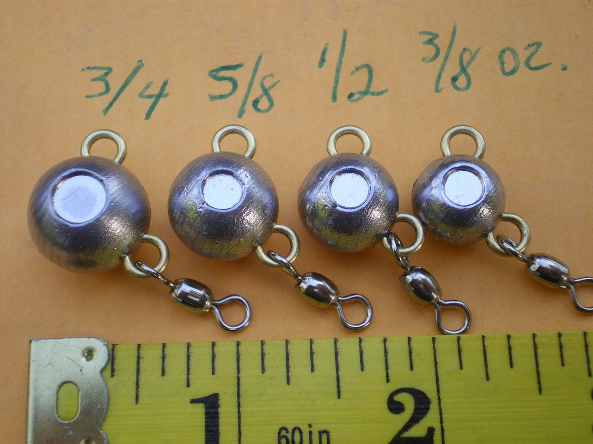 40 Pcs Fishing Jig Heads with Eye Socket & Swivel - Multiple Sizes