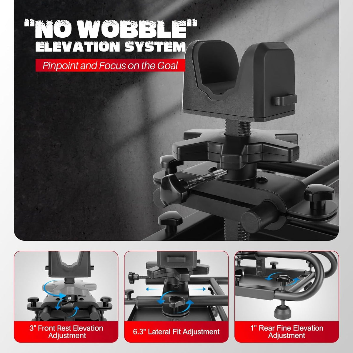 Heavy Duty Adjustable Rifle Shooting Rest with Steel Frame & Non-Slip Base