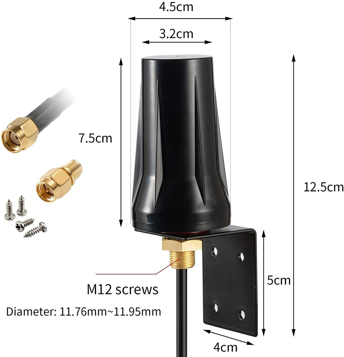 Cellular Signal Booster Antenna for Trail Cameras - 4G LTE, Omni-Directional, 10ft Cable
