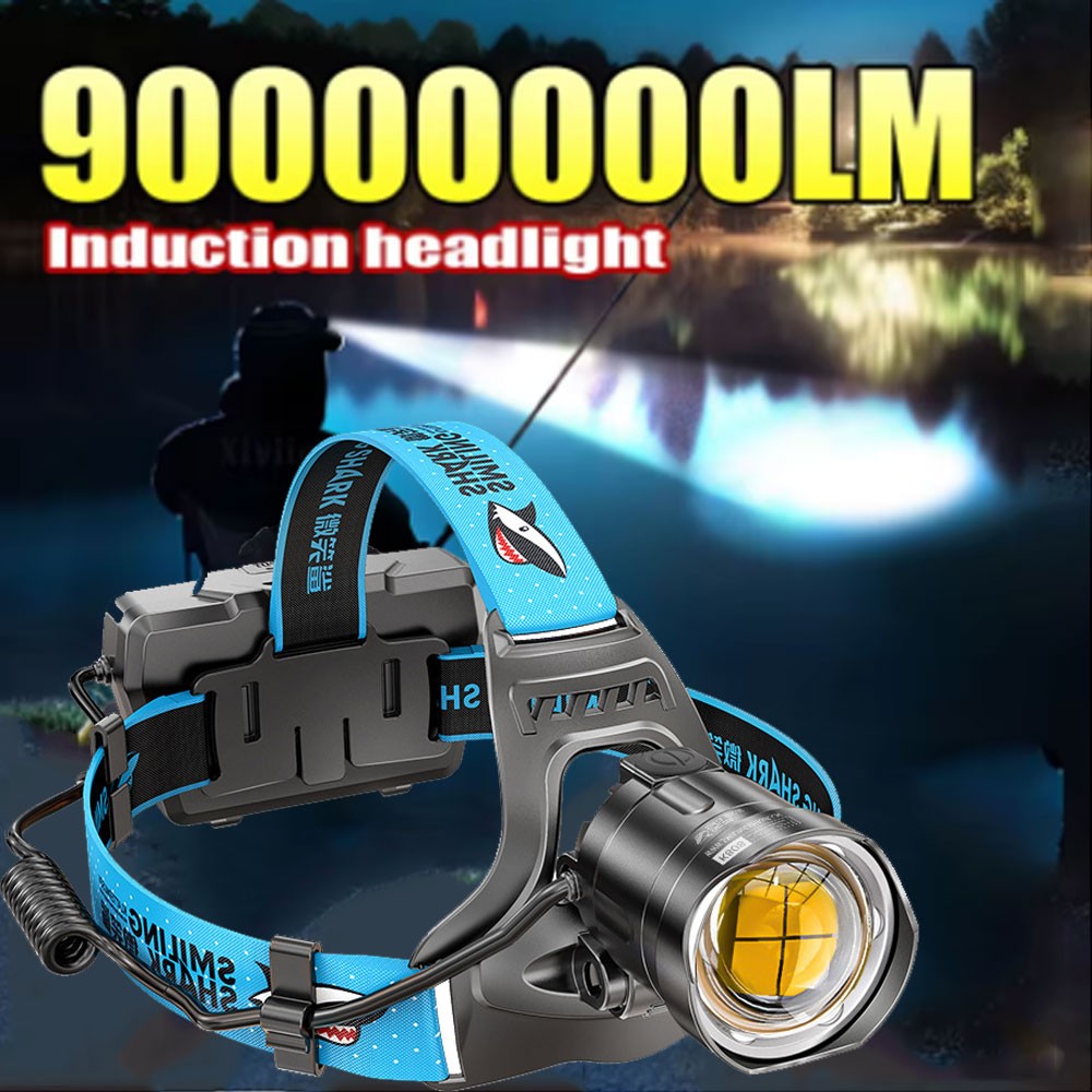 9000000LM Rechargeable LED Headlamp with Zoom & Long Range Light