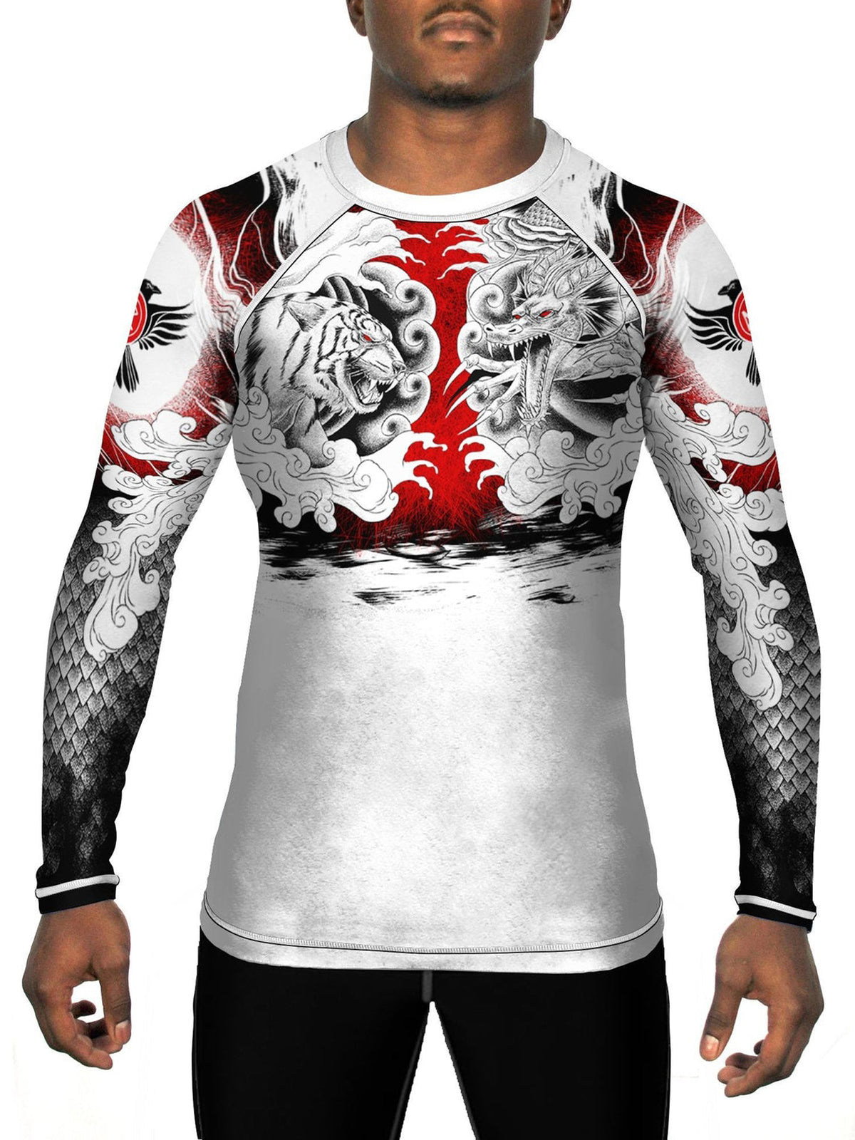 Men's MMA Rash Guard Long Sleeve Compression Top for BJJ & Training