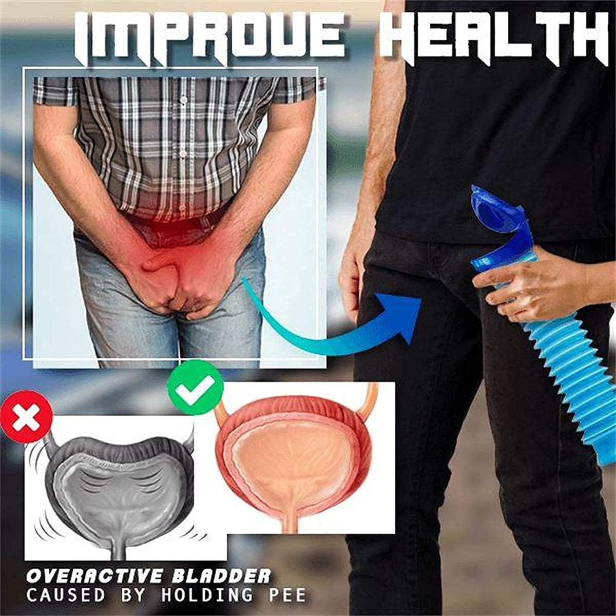 Portable Urinal Bottle for Travel Camping & Emergency Use - 750ml Reusable