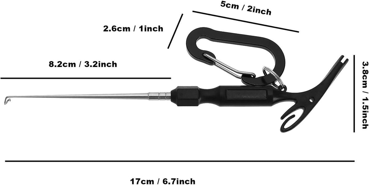 Multi-Purpose Fishing Knot Tying & Hook Removal Tool Set - 2 Pieces