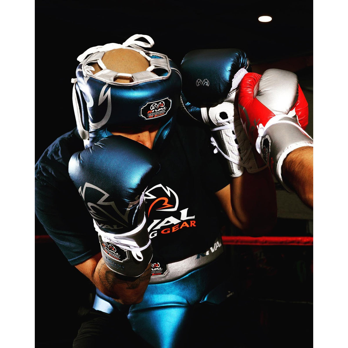 Professional No Foul Groin Protector for Boxing & Martial Arts - Blue/Silver