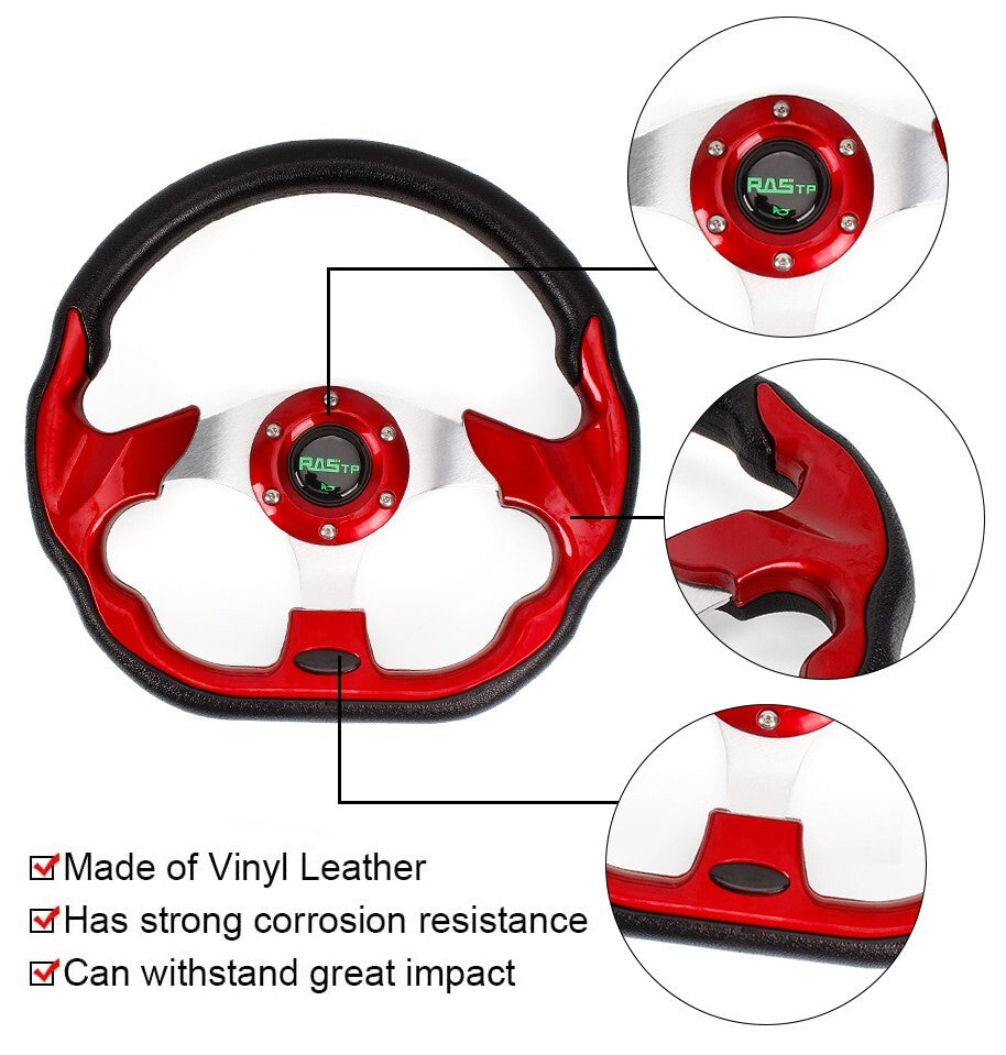 Golf Cart Steering Wheel with Hub Adapter for EZGO RXV TXT - Universal Fit