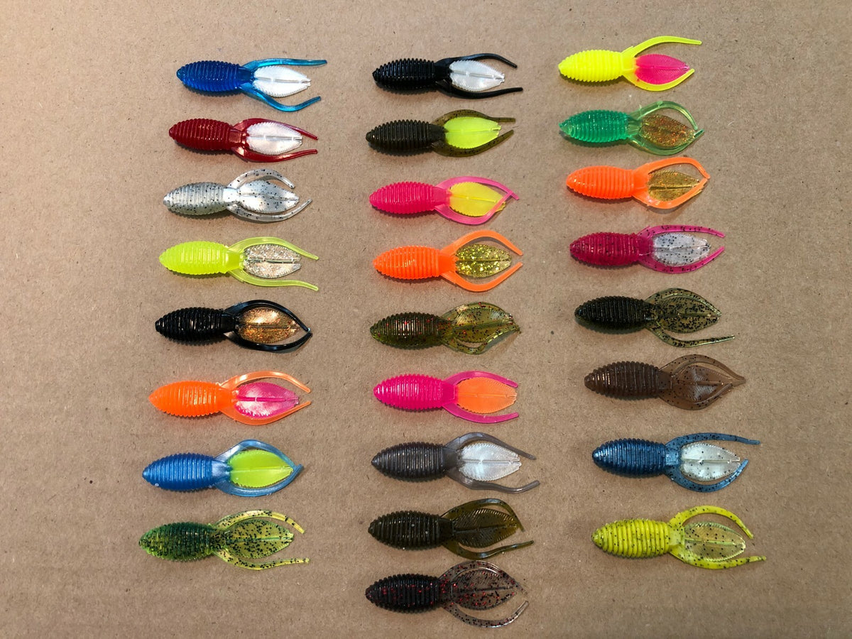 2-Inch Crappie Beaver Tail Soft Plastic Lures 100-Pack for Panfish Fishing