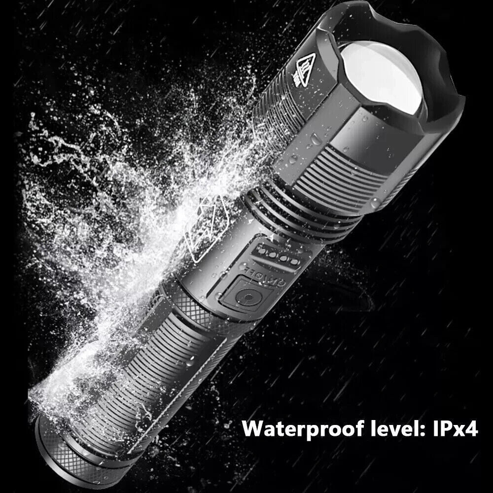 Super Bright Rechargeable LED Flashlight with Zoom and Multiple Modes