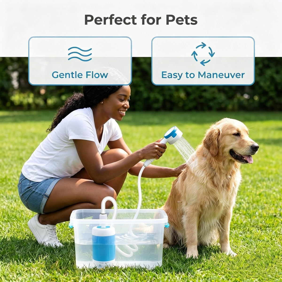 Portable Camping Shower Pump 6500mAh Lightweight Water Pump for Outdoor Use