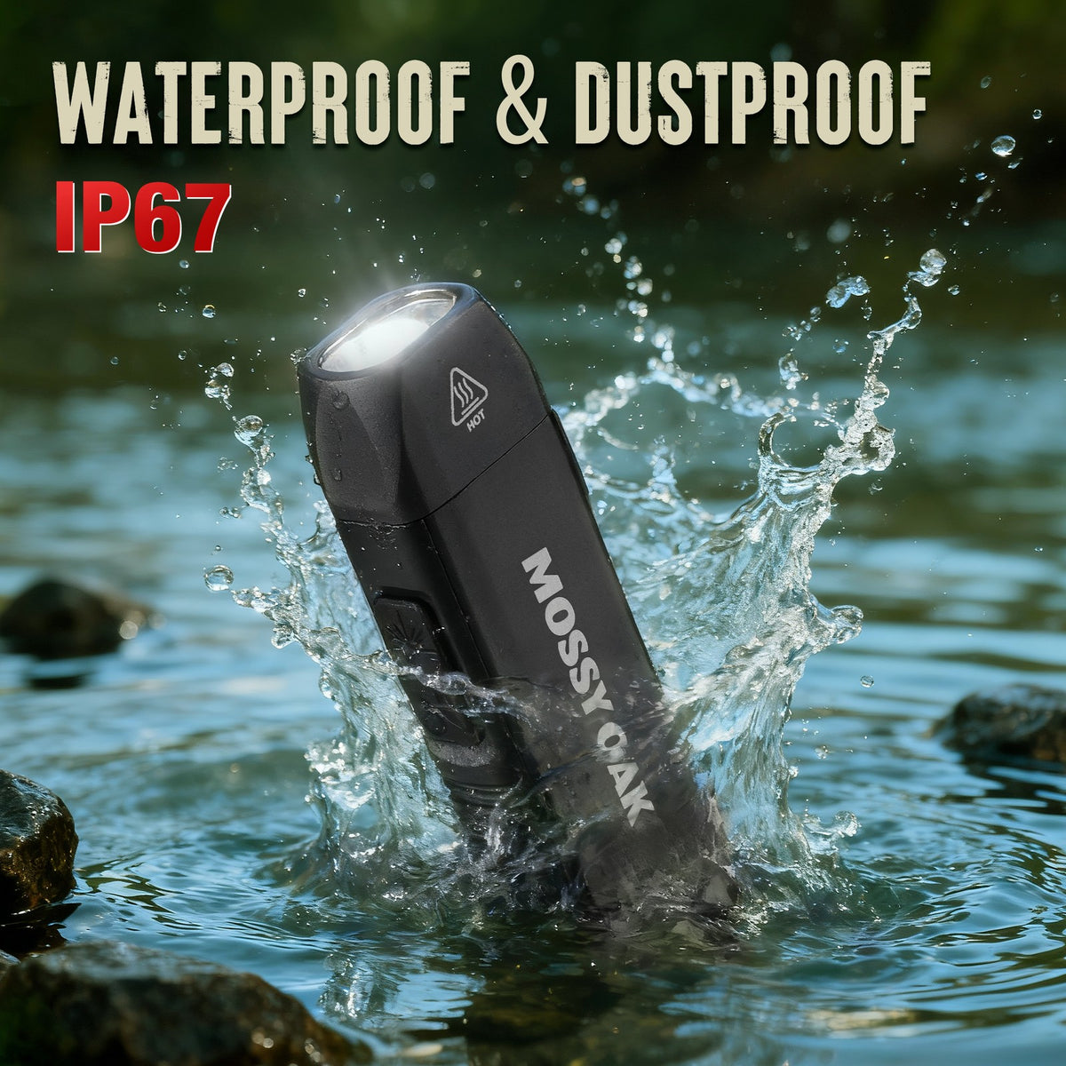 Rechargeable LED Flat Flashlight 1200LM with Magnetic Base & Red Light