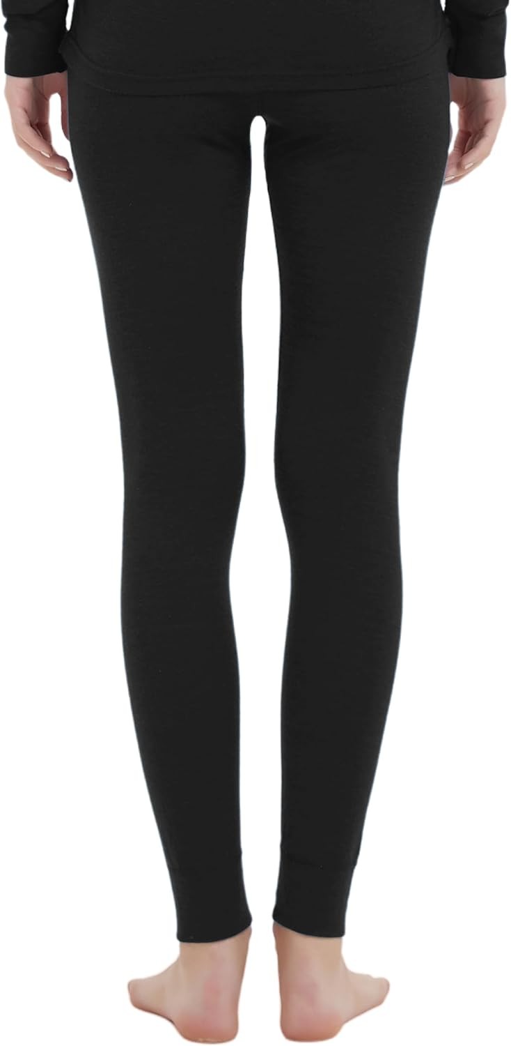 Women's Merino Wool Base Layer Pants - Midweight Thermal Long Johns