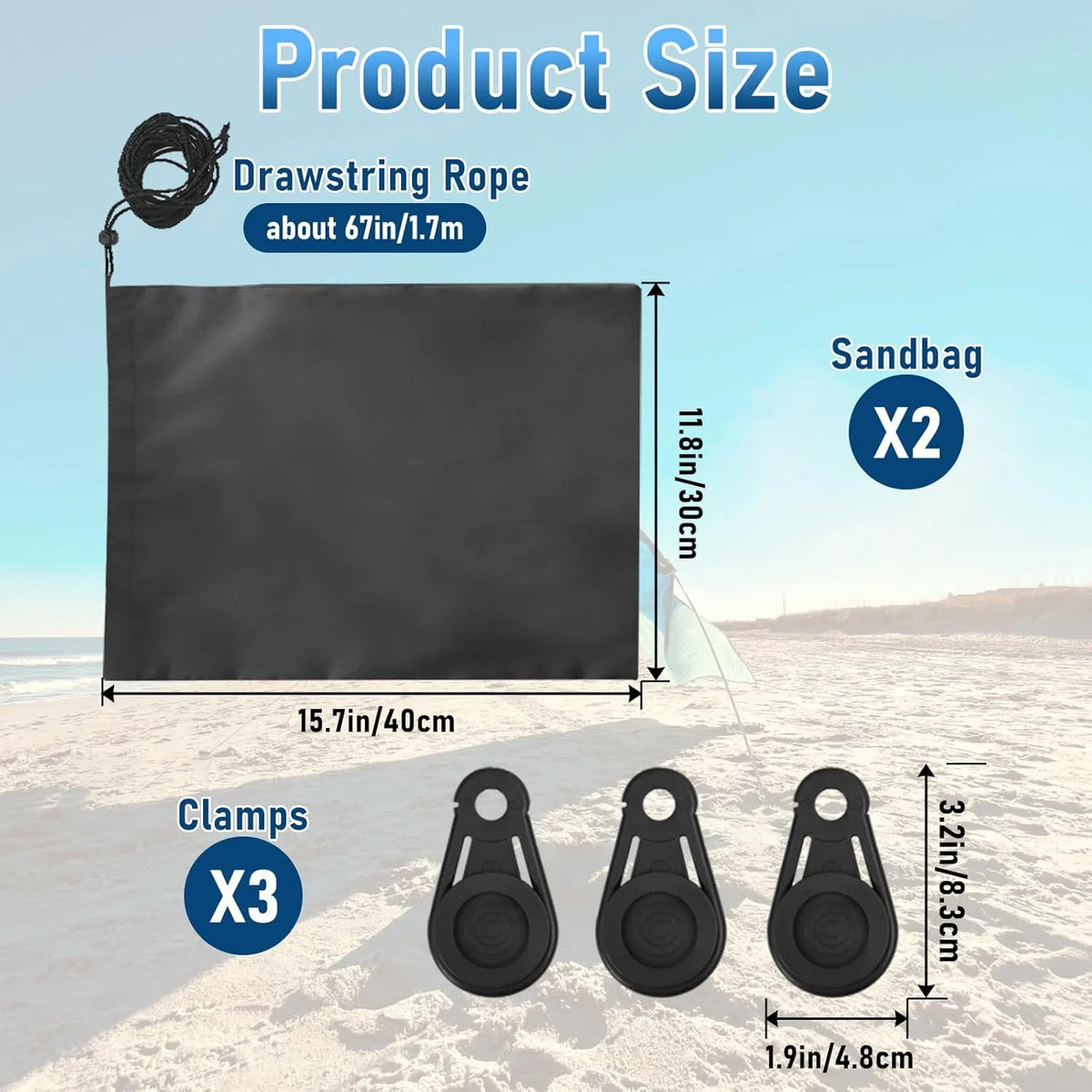 Beach Canopy Wind Stabilizer Sandbags Pack - Portable Shade Accessories