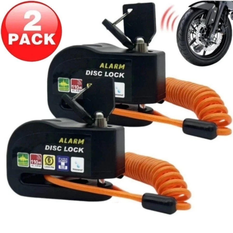 Waterproof Motorcycle Bicycle Disc Brake Lock with Alarm - Anti-Theft Security