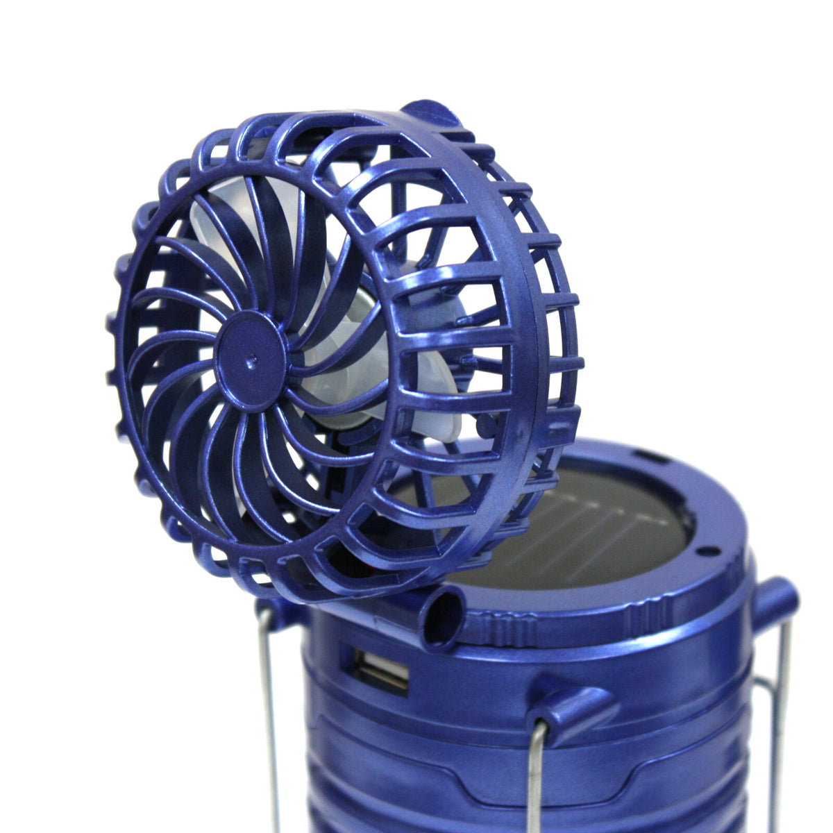 Rechargeable Solar Camping Lantern with Fan & Power Bank - Water Resistant LED Light