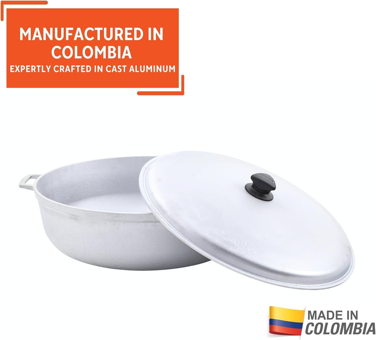 18 Qt Cast Aluminum Caldero Pot for Rice, Soup, Stews - Traditional Kitchen Tool