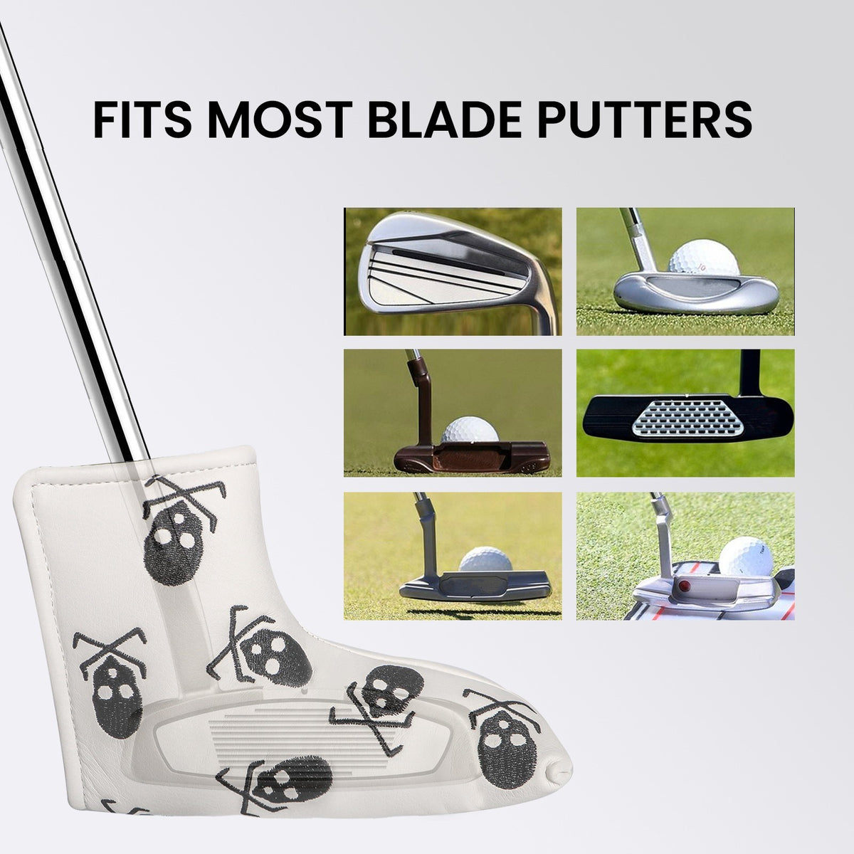Golf Putter Head Cover Blade Style Fits All Clubs - Multiple Variants