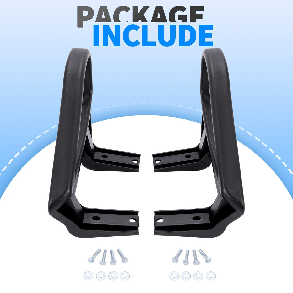 Golf Cart Seat Handles Hip Restraints for EZGO TXT 1994-Up - Black