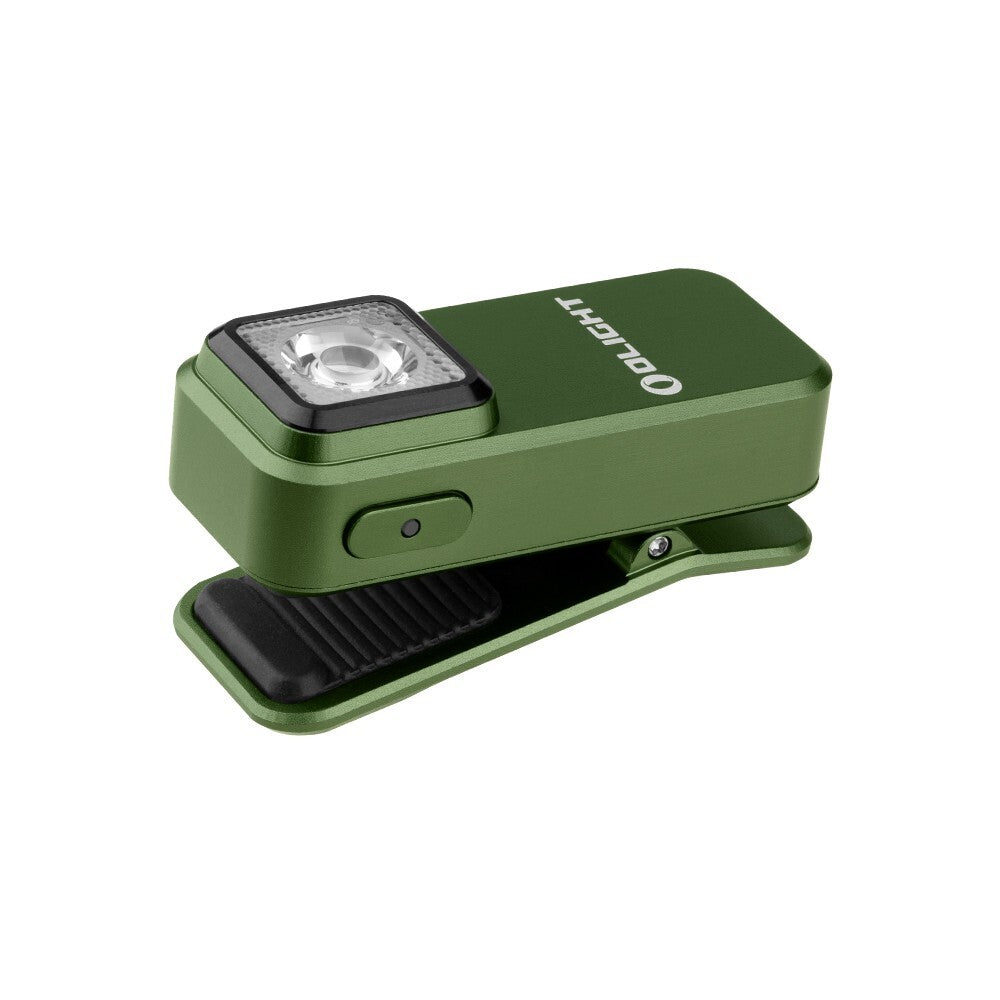 LED Clip-On Flashlight with White and Red Light - 300 Lumens, OD Green