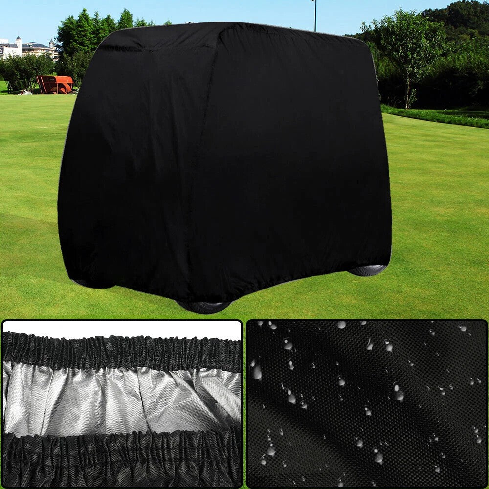 Waterproof 4-Passenger Golf Cart Cover for EZGO Club Car Yamaha Black