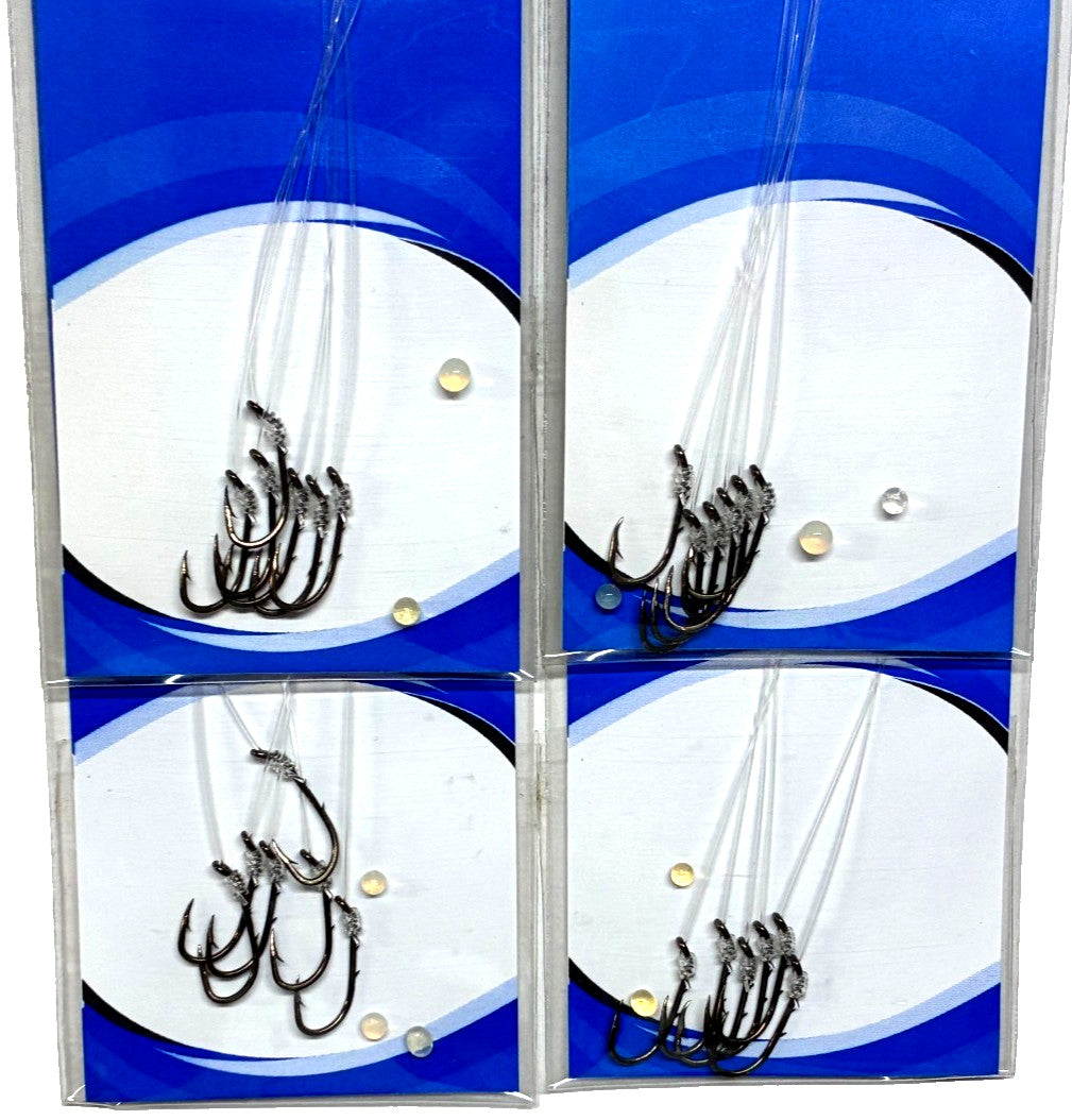 4 Pack Freshwater Fishing Worm Hooks Size 8 Super Snell Bronze
