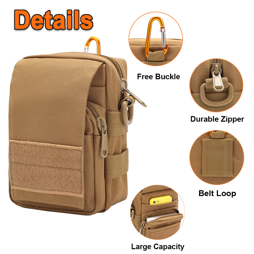 Tactical Molle Bag Outdoor EDC Waist Pouch Military Fanny Pack Phone Holder