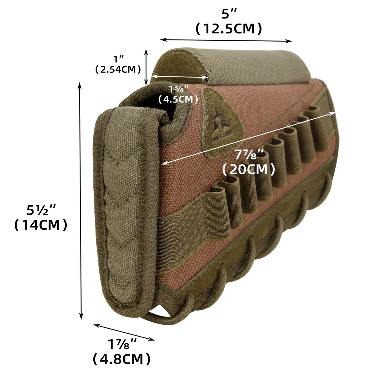 Canvas Rifle Buttstock Cheek Rest & Shell Holder for Caliber Customization