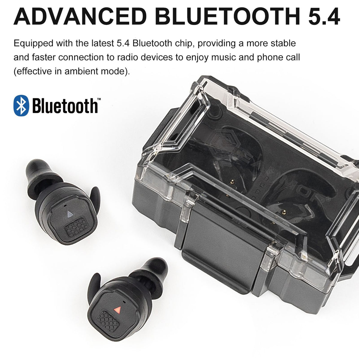 Bluetooth Hearing Protection Earplugs with Noise Reduction 30dB - Electronic Shooting Ear Protection