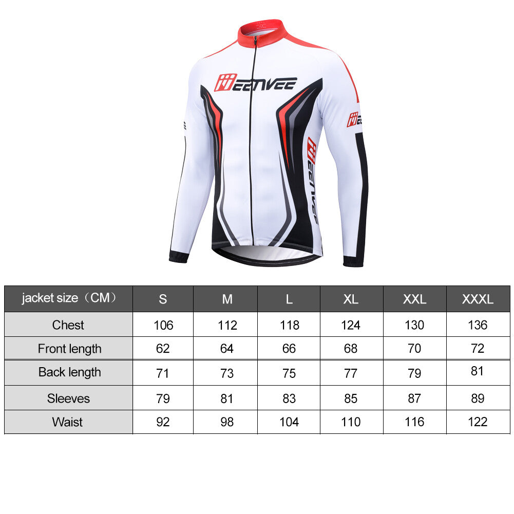 Men's Full Zip Long Sleeve Cycling Jersey Breathable Moisture-Wicking Bike Shirt