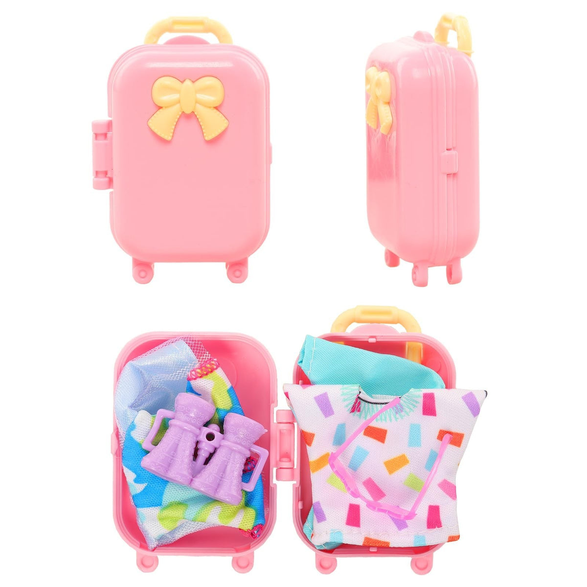 Doll Travel Accessories Set with Suitcase, Outfits, Shoes, and More for 5.3 Inch Dolls