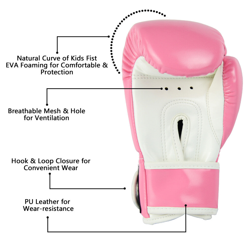 Kids Boxing Gloves 4oz PU Leather Cartoon MMA Training Sparring Gloves