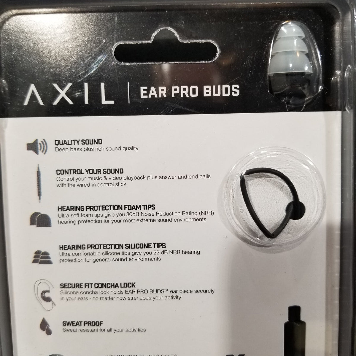Wired Hearing Protection Earbuds for Shooting & Noise Control - AXIL Ear Pro Buds