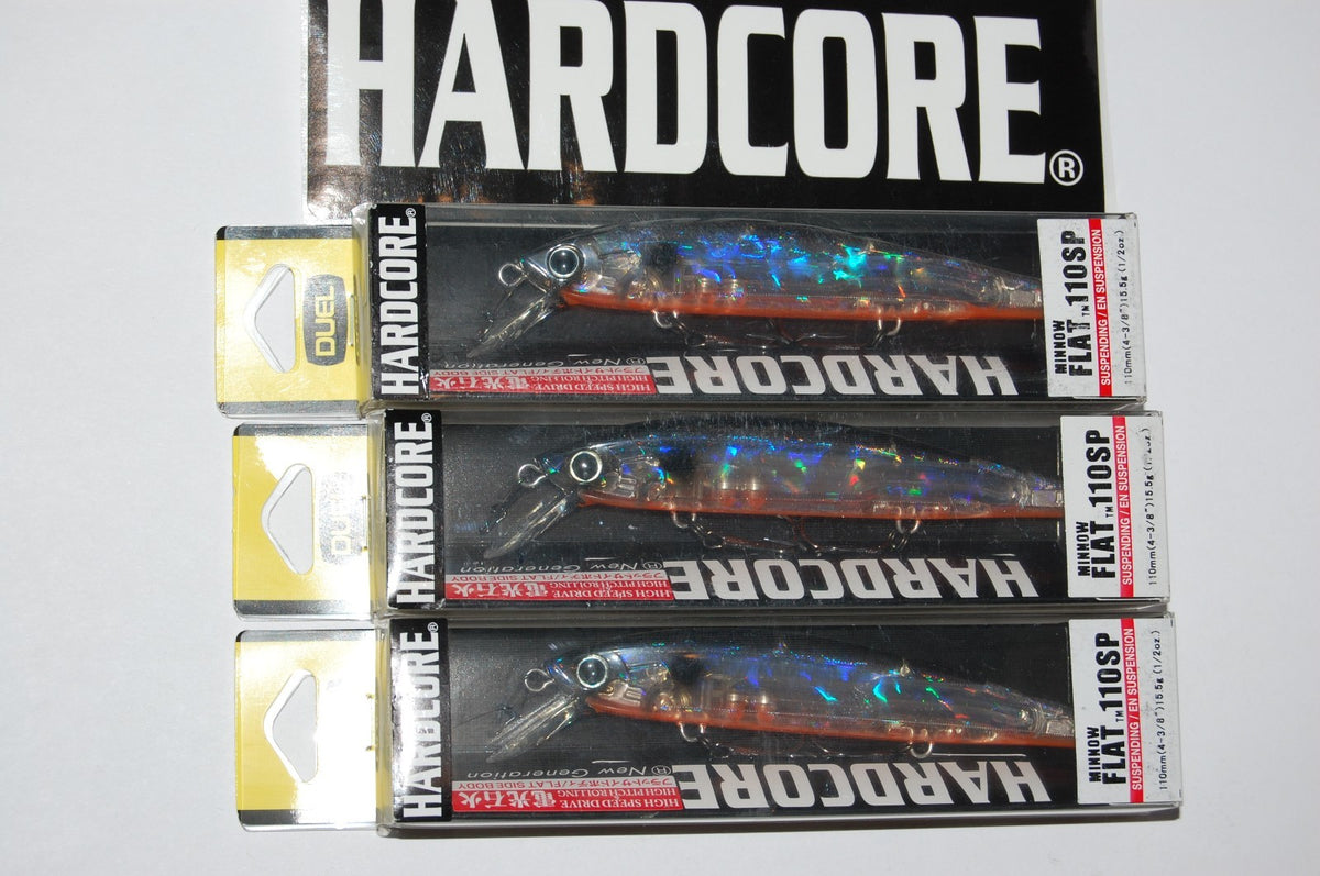 3-Pack Yo Zuri Duel Hardcore Flat Minnow 110SP Fishing Lures - Ghost Tennessee Shad