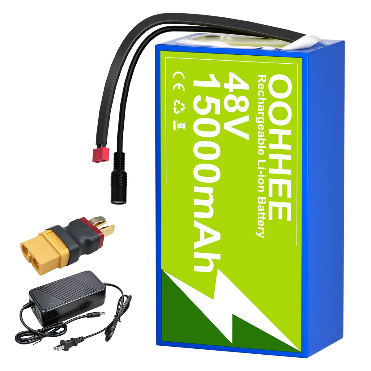 48V 15Ah Lithium Battery for Electric Bicycle Scooter 250W-1000W Power